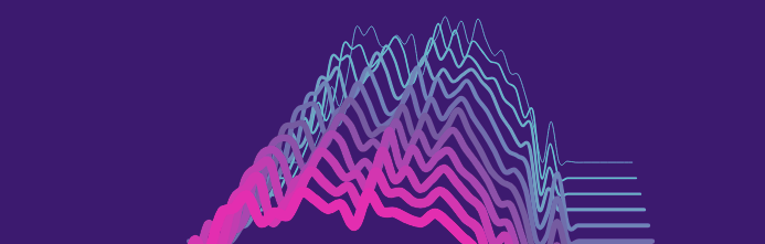 a 3D pink and blue spectrogram